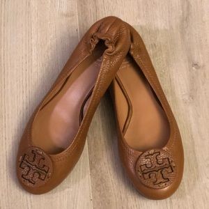 Tory Burch Reva Tan Leather flats